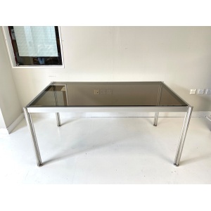 George Cianciminio, Aluminium & Smoked Glass Dining Table