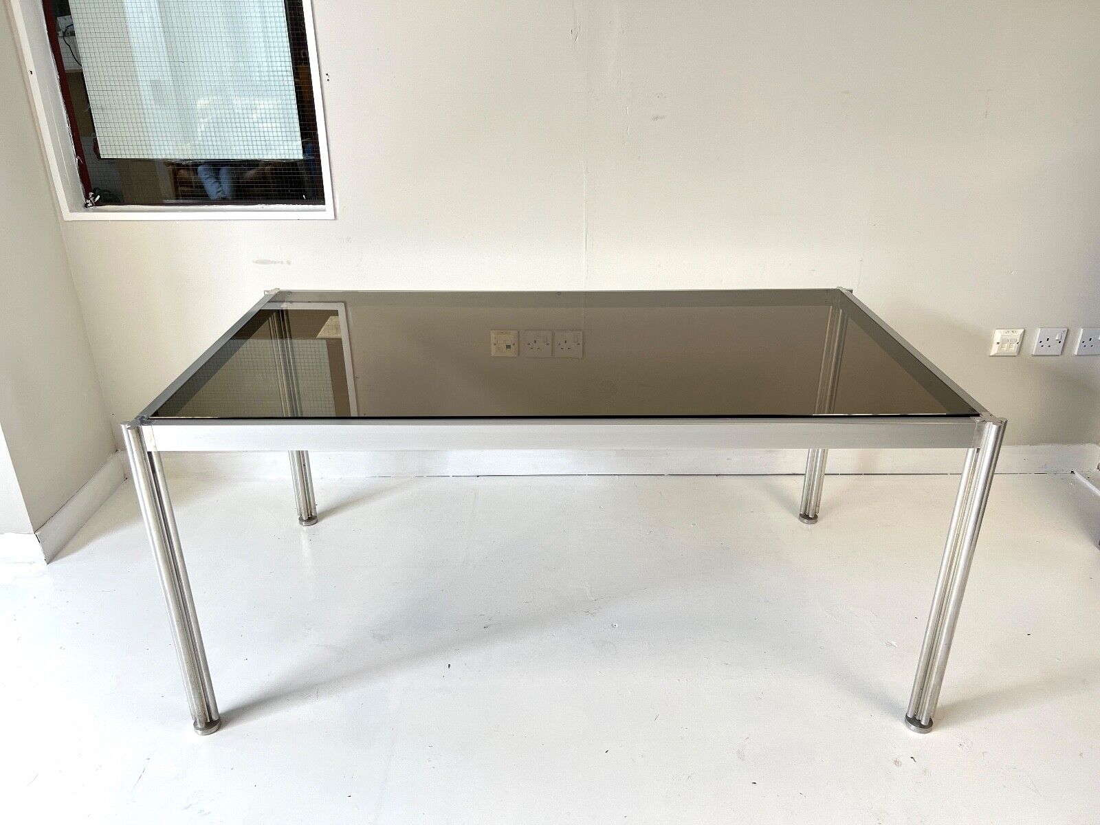 George Cianciminio, Aluminium & Smoked Glass Dining Table