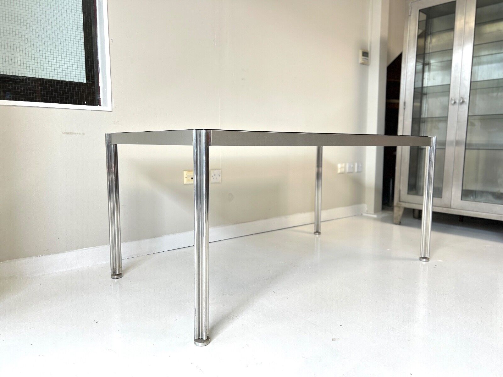 George Cianciminio, Aluminium & Smoked Glass Dining Table