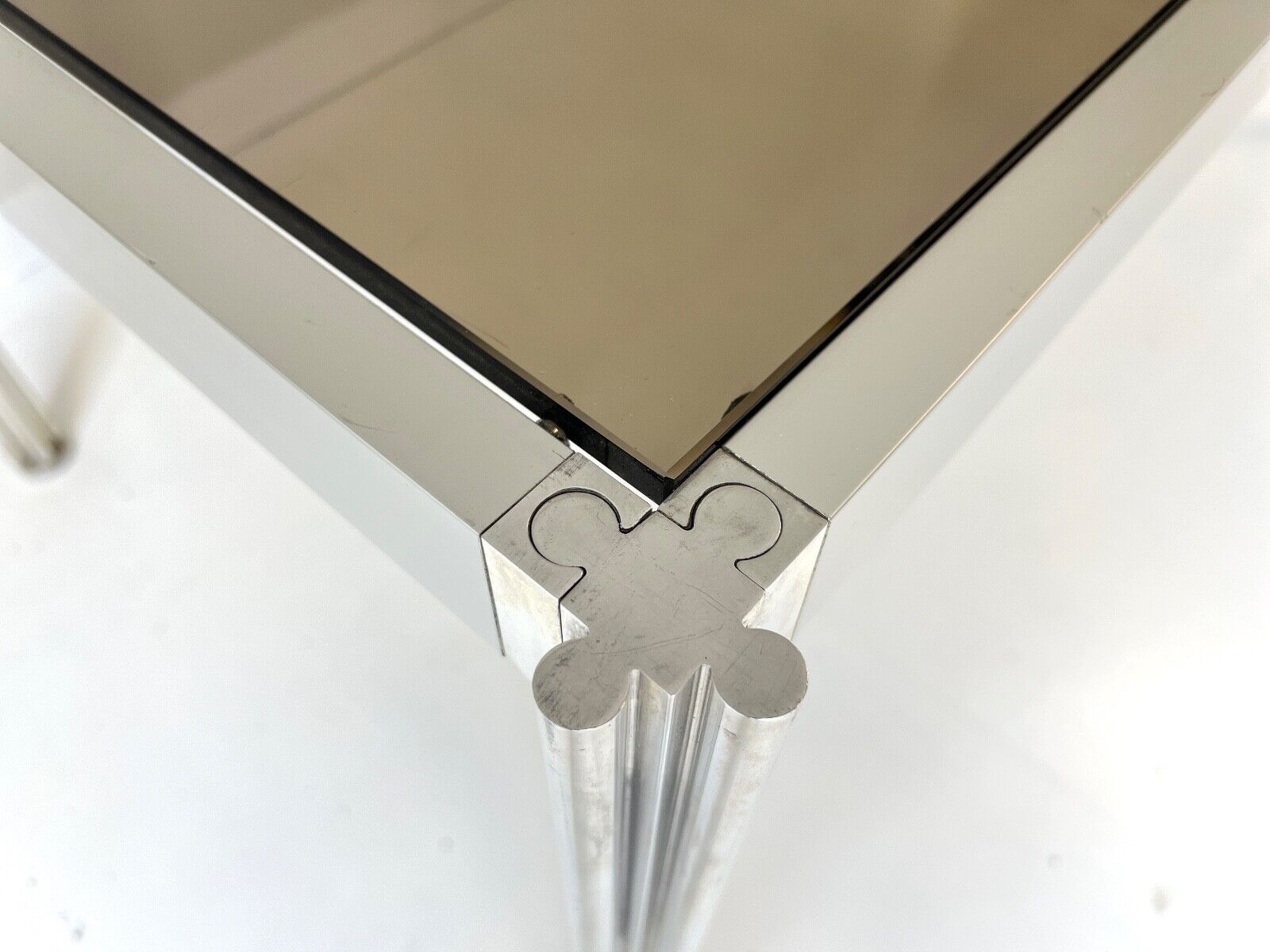 George Cianciminio, Aluminium & Smoked Glass Dining Table