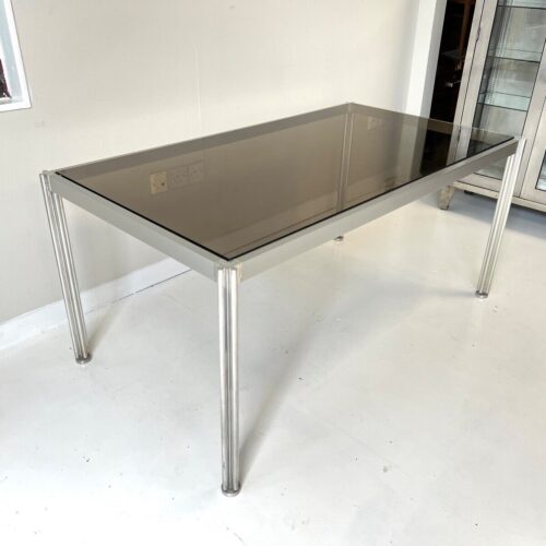 George Cianciminio, Aluminium & Smoked Glass Dining Table