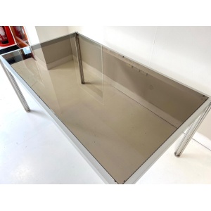 George Cianciminio, Aluminium & Smoked Glass Dining Table
