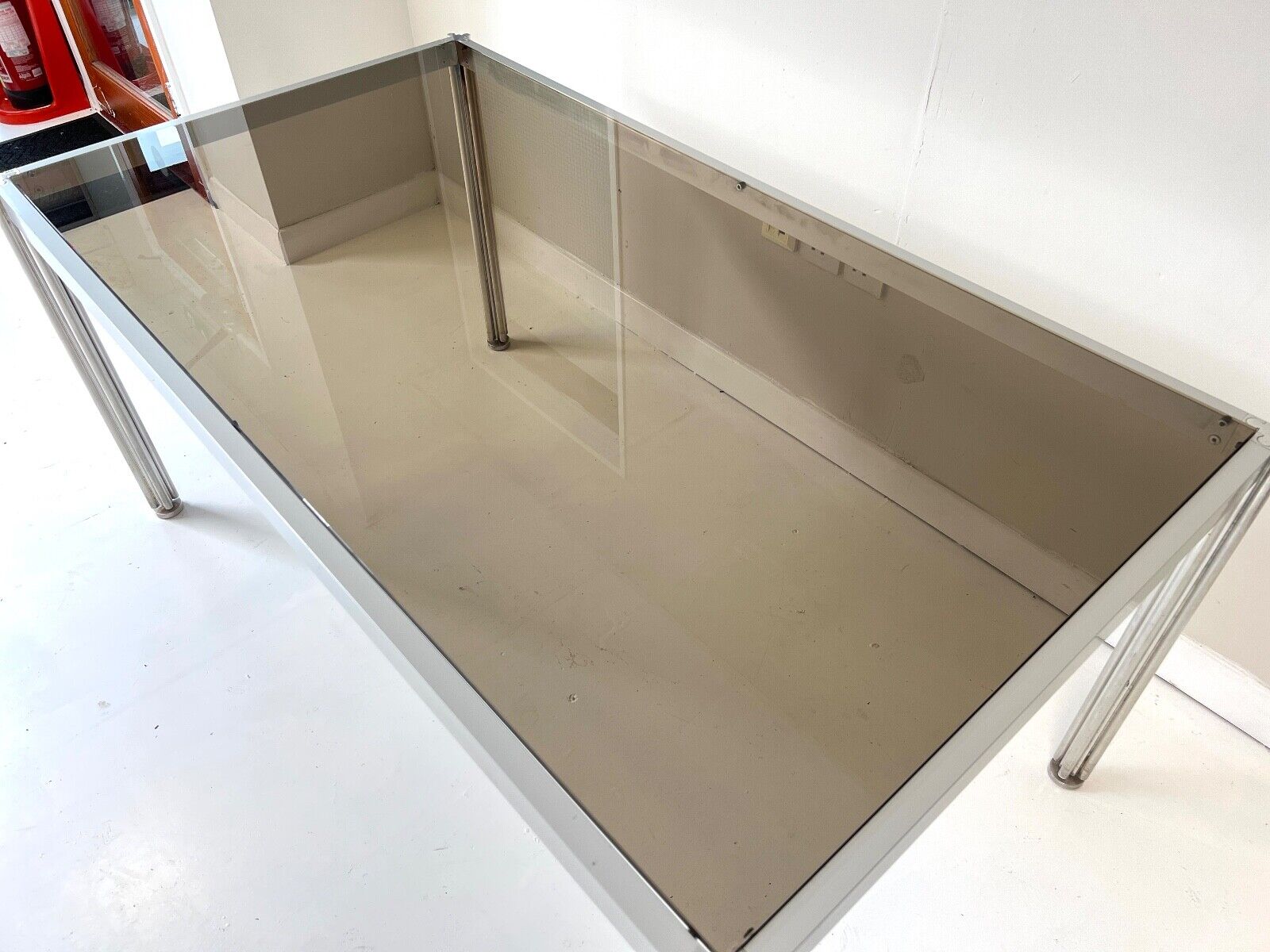 George Cianciminio, Aluminium & Smoked Glass Dining Table