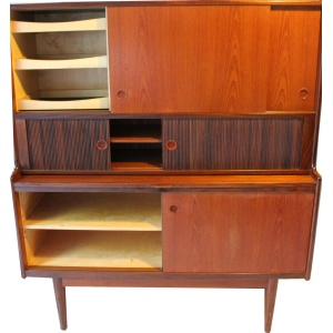 Vintage Danish Mid-Century Modern Teak Highboard Hutch by Johannes Andersen