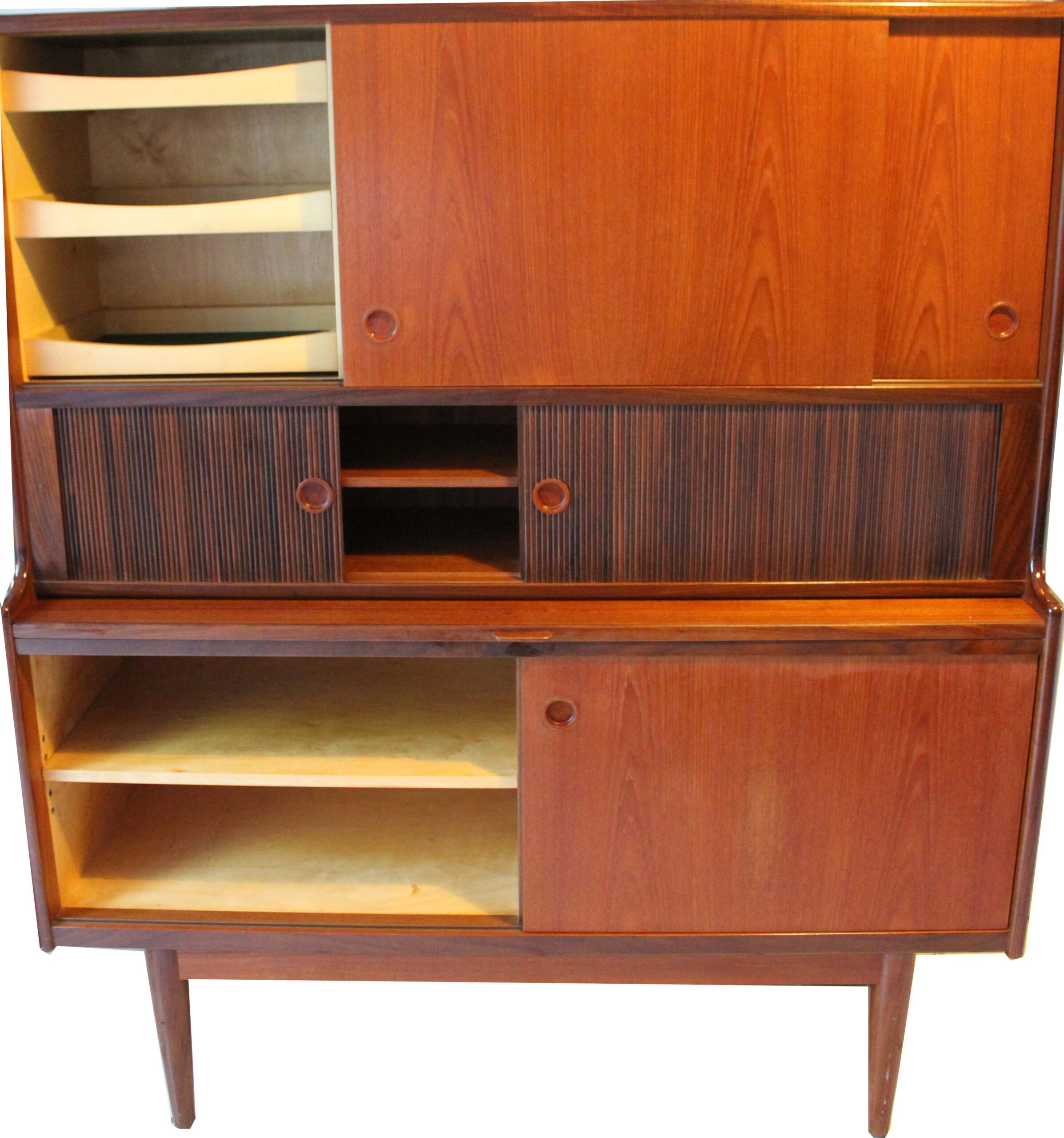 Vintage Danish Mid-Century Modern Teak Highboard Hutch by Johannes Andersen