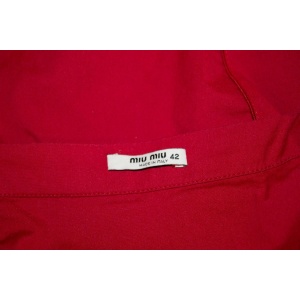 Miu Miu Red Cotton Skirt