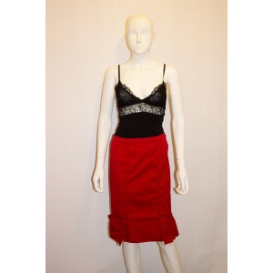 Miu Miu Red Cotton Skirt
