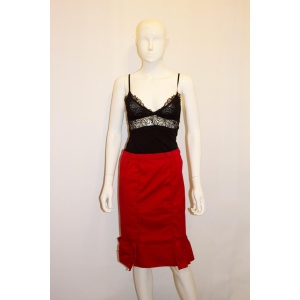 Miu Miu Red Cotton Skirt