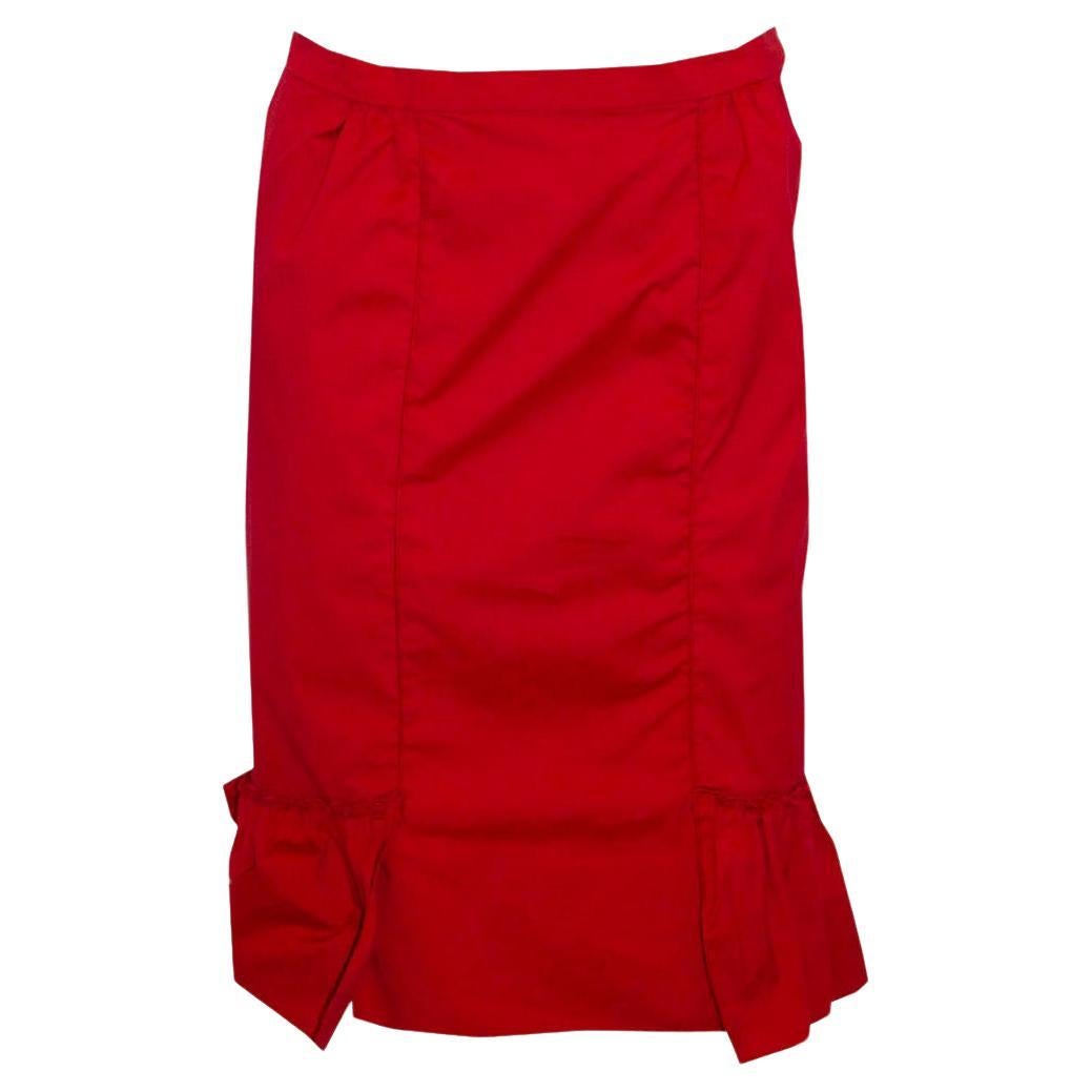 Miu Miu Red Cotton Skirt