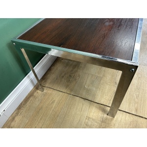 Retro Vintage Mid Century Chrome&Rosewood Coffee Table By Merrow Associates