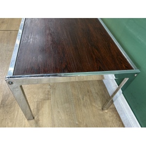 Retro Vintage Mid Century Chrome&Rosewood Coffee Table By Merrow Associates
