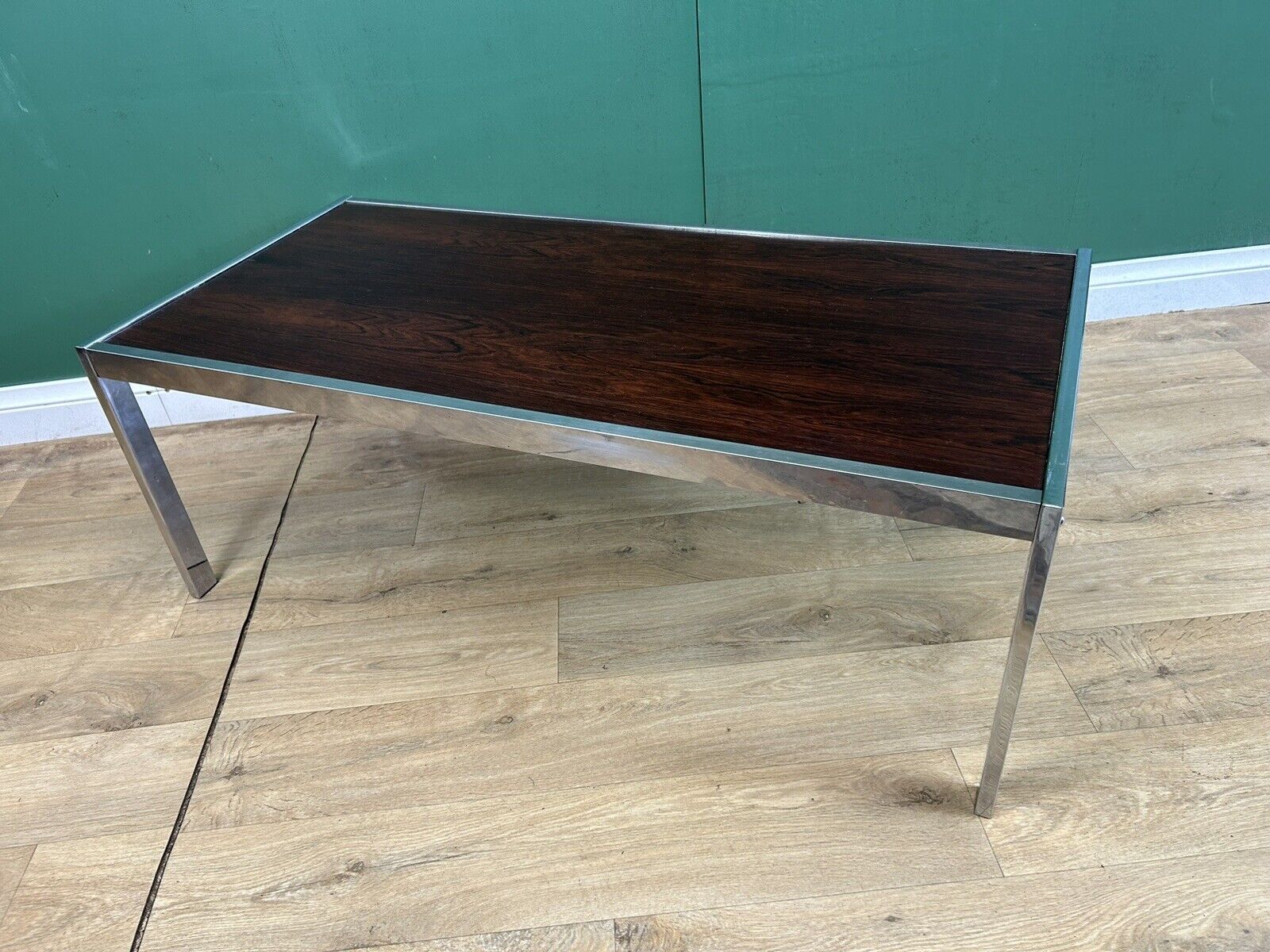 Retro Vintage Mid Century Chrome&Rosewood Coffee Table By Merrow Associates