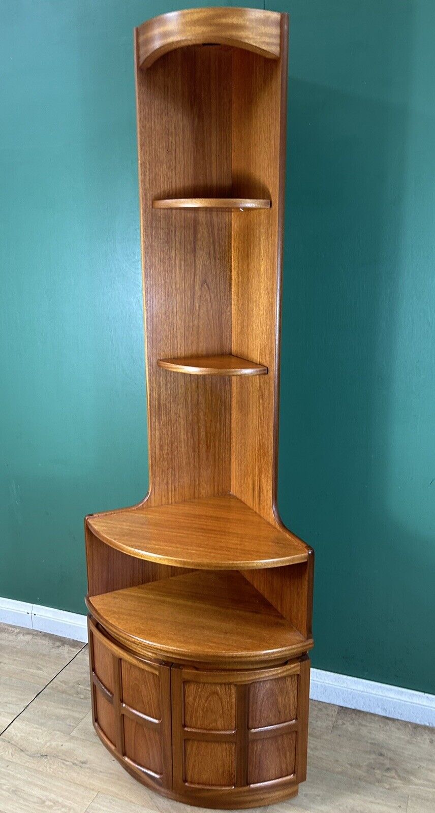 Retro Vintage Mid Century Teak Corner Cabinet By Nathan Furniture-Courier