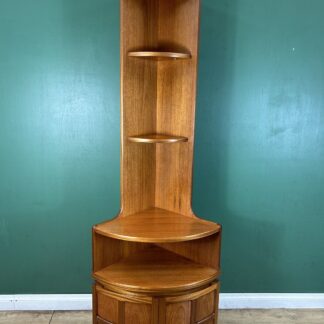 Retro Vintage Mid Century Teak Corner Cabinet By Nathan Furniture-Courier