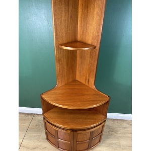 Retro Vintage Mid Century Teak Corner Cabinet By Nathan Furniture-Courier