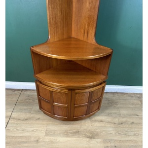 Retro Vintage Mid Century Teak Corner Cabinet By Nathan Furniture-Courier