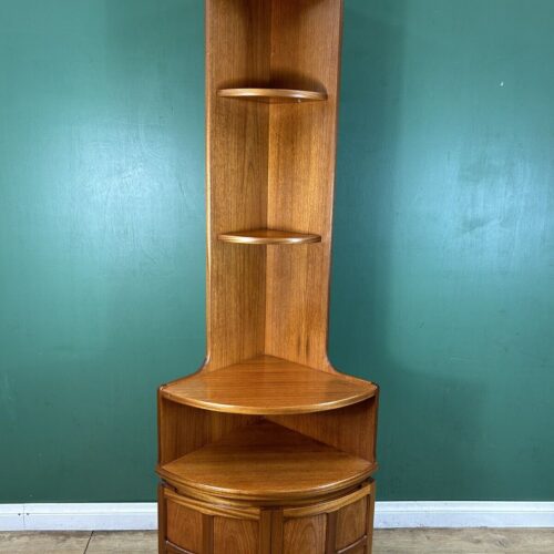 Retro Vintage Mid Century Teak Corner Cabinet By Nathan Furniture-Courier