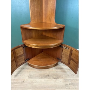 Retro Vintage Mid Century Teak Corner Cabinet By Nathan Furniture-Courier