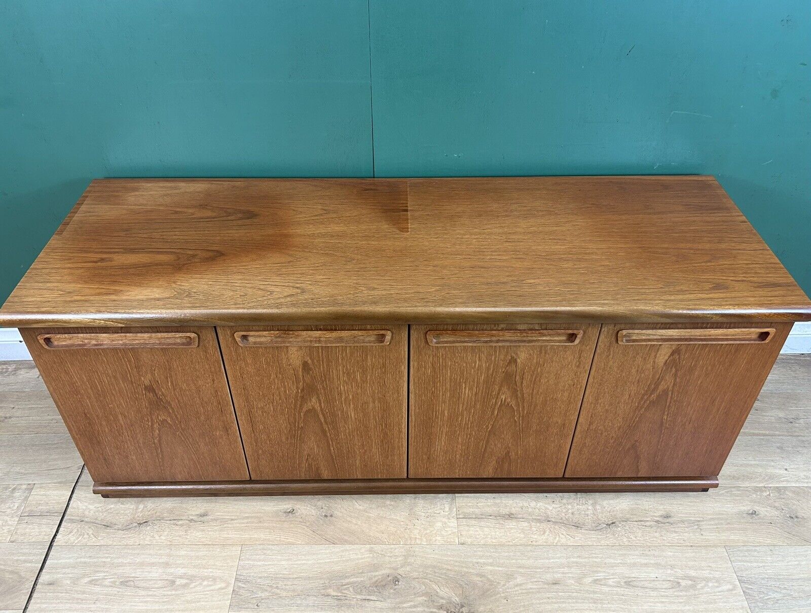 Retro Vintage Mid Century Teak Low Sideboard By Meredew Furniture-Courier