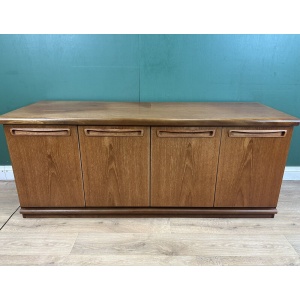 Retro Vintage Mid Century Teak Low Sideboard By Meredew Furniture-Courier