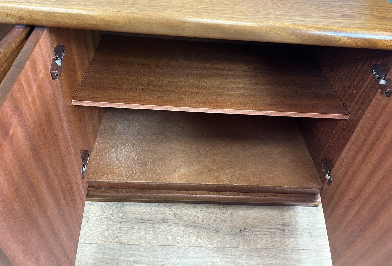 Retro Vintage Mid Century Teak Low Sideboard By Meredew Furniture-Courier
