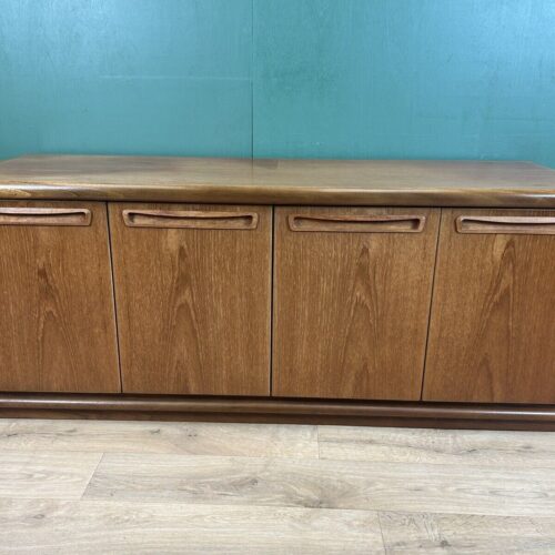 Retro Vintage Mid Century Teak Low Sideboard By Meredew Furniture-Courier