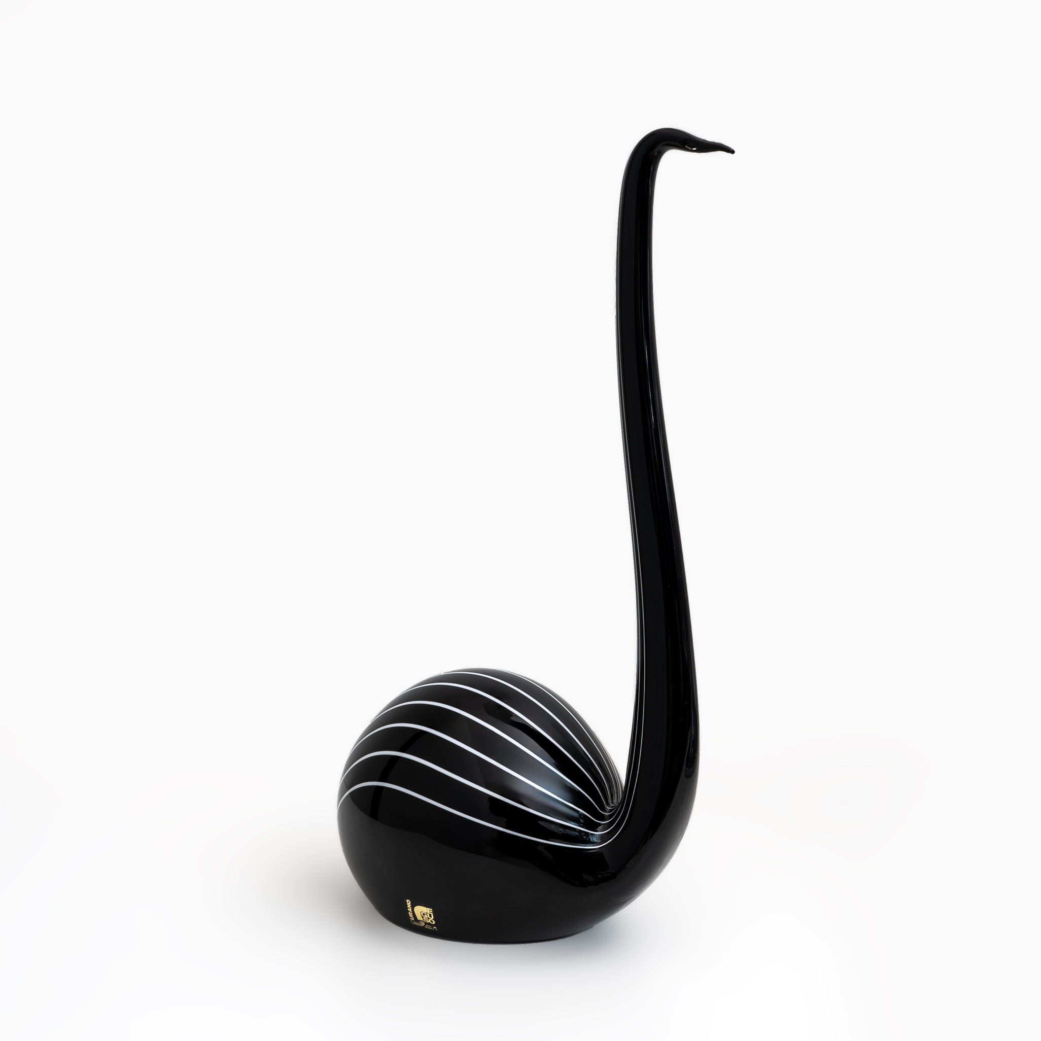Murano glass sculpture "Black Swan", designed by Livio Seguso. Italy, 1980s