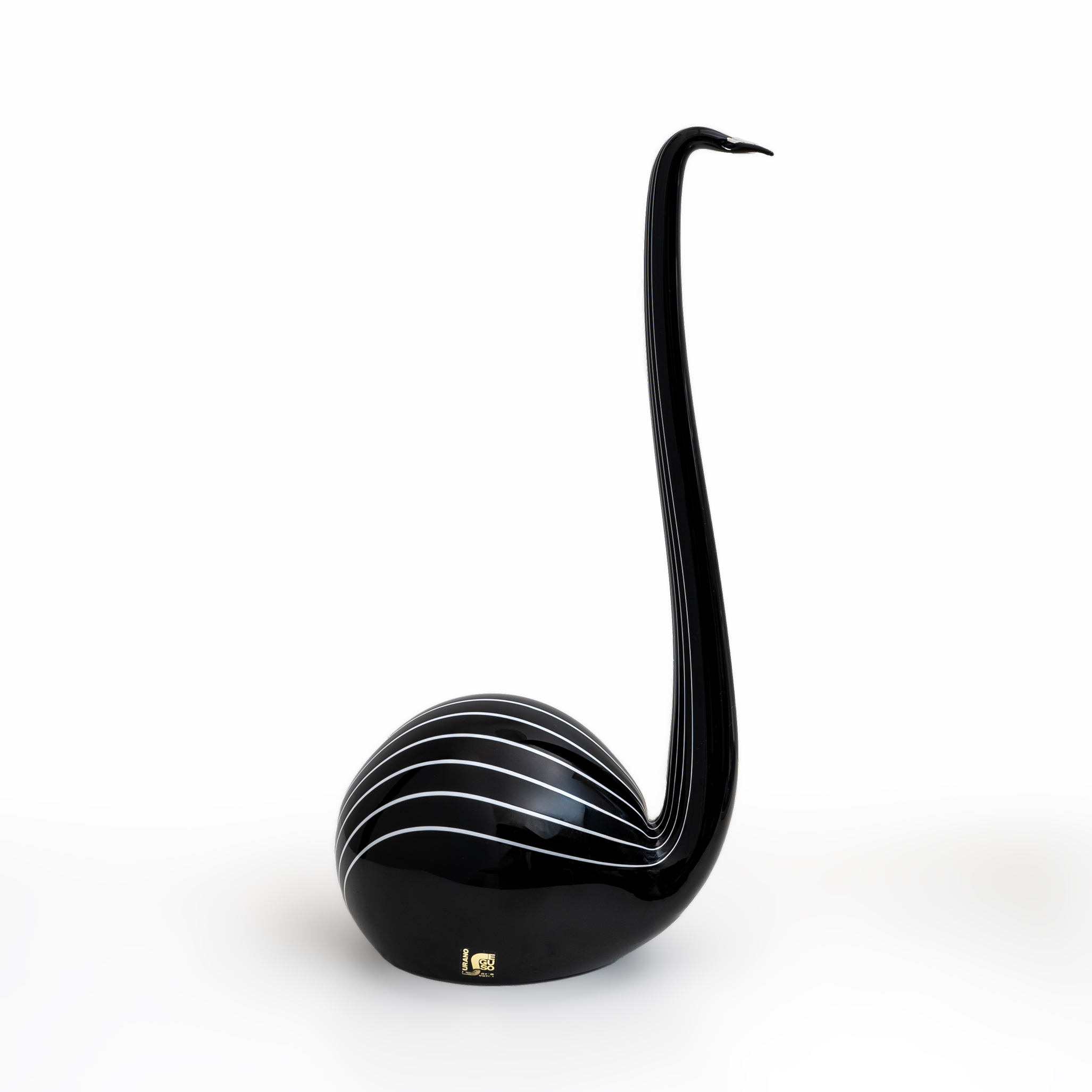 Murano glass sculpture "Black Swan", designed by Livio Seguso. Italy, 1980s