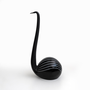 Murano glass sculpture "Black Swan", designed by Livio Seguso. Italy, 1980s