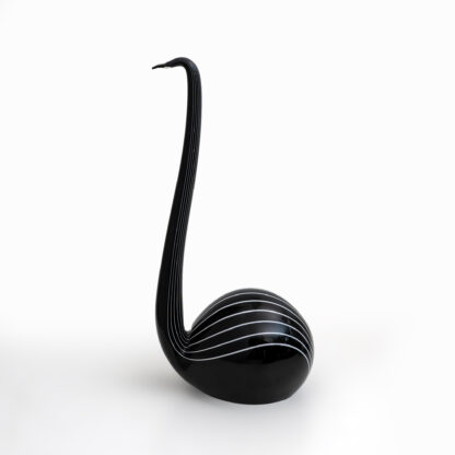 Murano glass sculpture "Black Swan", designed by Livio Seguso. Italy, 1980s - Image 5