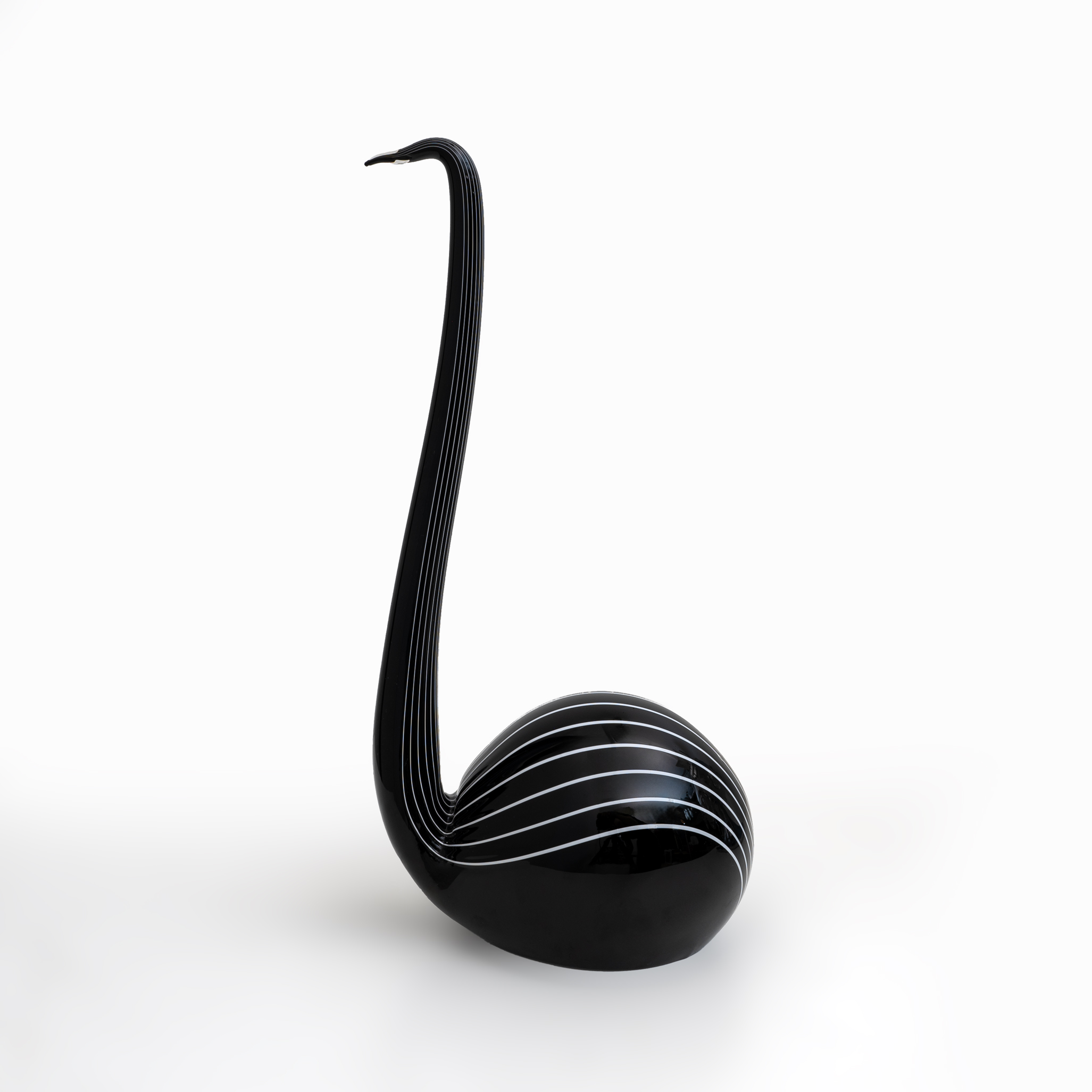 Murano glass sculpture "Black Swan", designed by Livio Seguso. Italy, 1980s