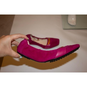 Tods Magenta Suede Folding Shoes