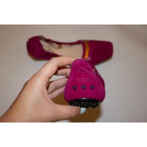 Tods Magenta Suede Folding Shoes