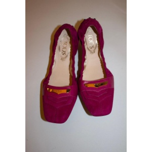 Tods Magenta Suede Folding Shoes