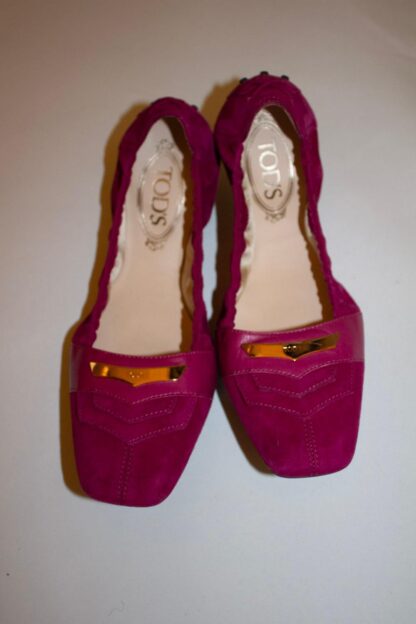 Tods Magenta Suede Folding Shoes