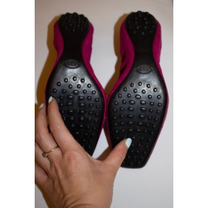 Tods Magenta Suede Folding Shoes