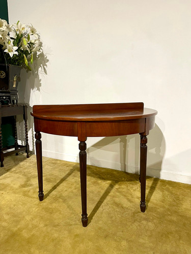 Victorian Mahogany Demi Lune Table