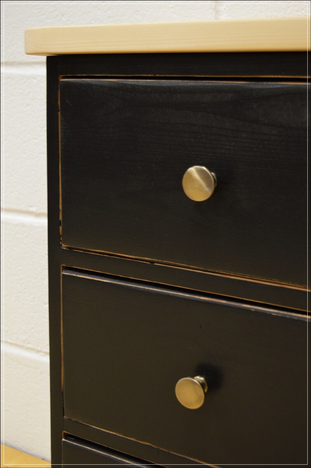 Vintage bedside cabinet cabinets x 2 pair solid pine pitch black