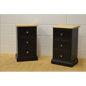 Vintage bedside cabinet cabinets x 2 pair solid pine pitch black