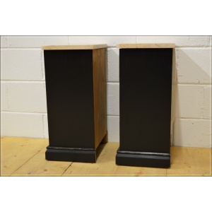 Vintage bedside cabinet cabinets x 2 pair solid pine pitch black