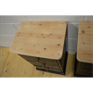 Vintage bedside cabinet cabinets x 2 pair solid pine pitch black