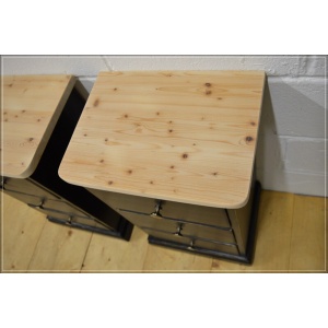 Vintage bedside cabinet cabinets x 2 pair solid pine pitch black