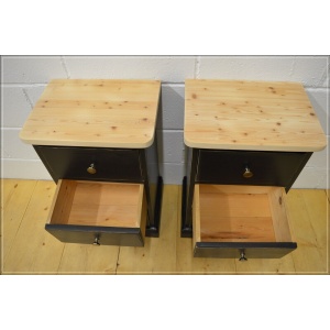 Vintage bedside cabinet cabinets x 2 pair solid pine pitch black