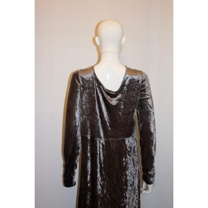Vintage Donna Karan Silver Velvet Gown