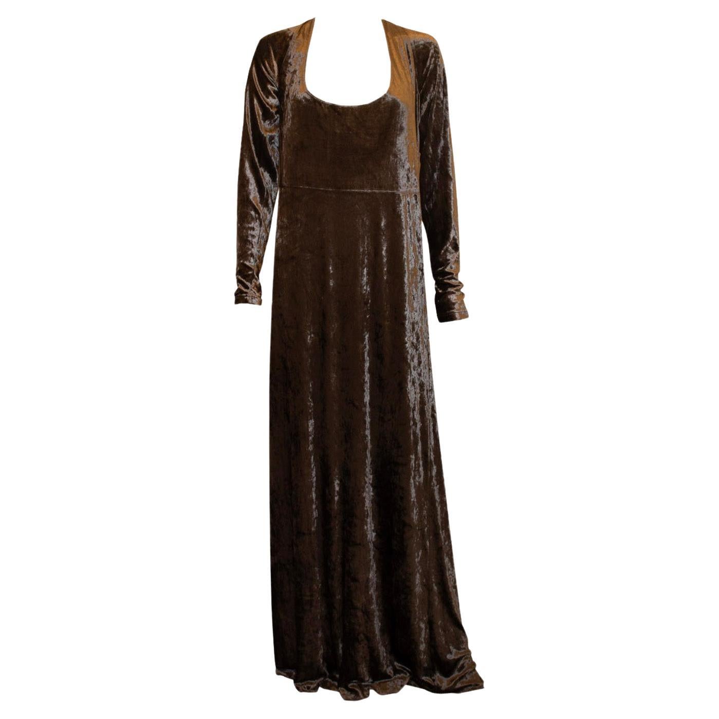 Vintage Donna Karan Silver Velvet Gown