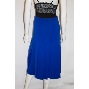 Vintage Escada Royal Blue Wool Skirt With Panel detail