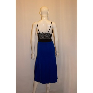 Vintage Escada Royal Blue Wool Skirt With Panel detail