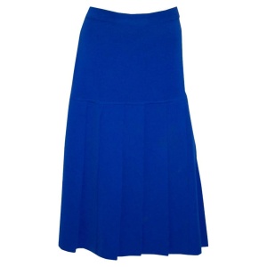 Vintage Escada Royal Blue Wool Skirt With Panel detail
