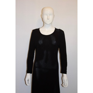 Vintage Jean Muir Mainline Black Cocktail / Dinner Dress