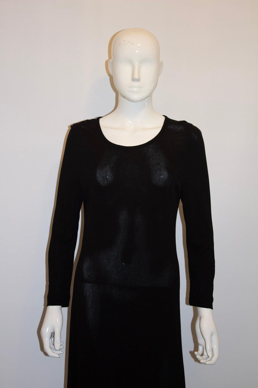 Vintage Jean Muir Mainline Black Cocktail / Dinner Dress